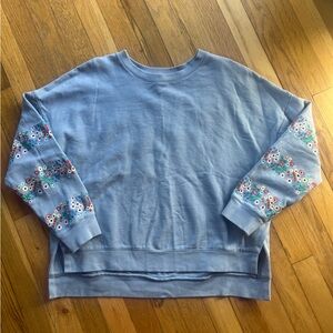 Boden blue floral embroidered sweatshirt